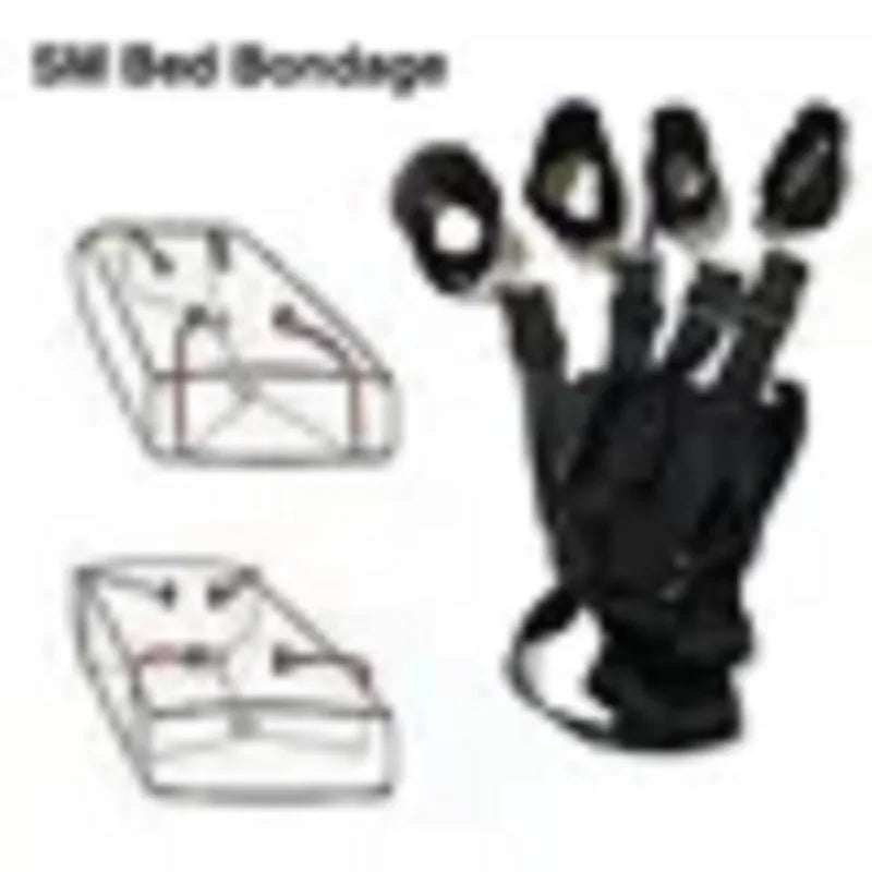 Storazone black SM bed strap bondage toys bed bondage bondage short hair erotic products hand and foot cuffs adult toys