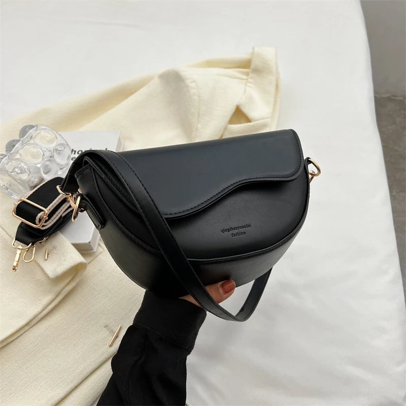 Storazone black Small Leather Saddle Armpit Bags for Women 2023 Summer Chain Shoulder Crossbody Bag Ladies Vintage Underarm Handbags bolsa