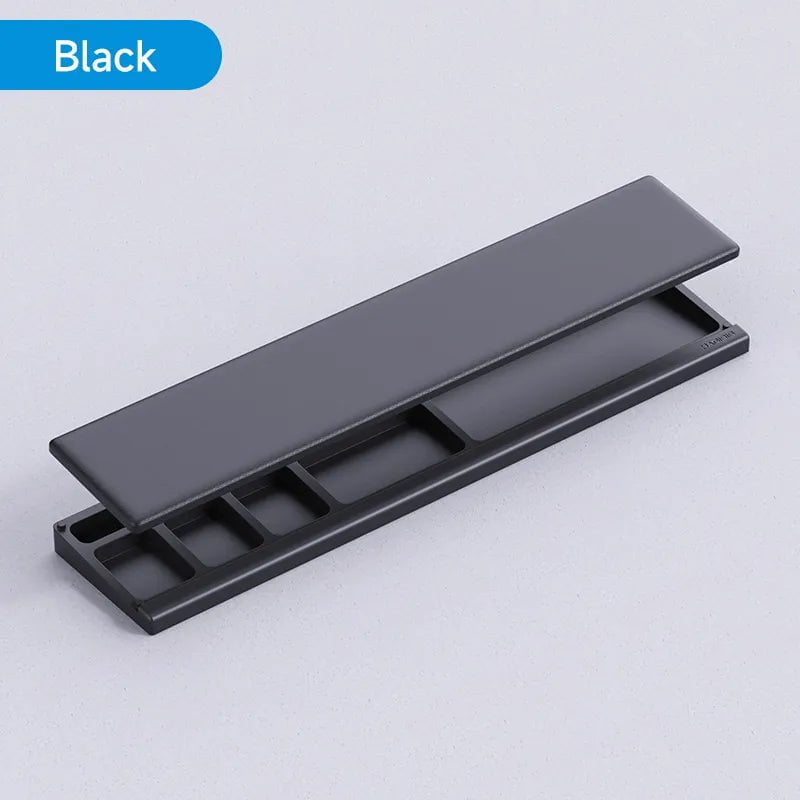 Storazone Black soft cover Hagibis Keyboard Wrist Rest Pad Ergonomic Soft Memory Foam Support Desktop Storage Box Easy Typing Pain Relief for Office Home