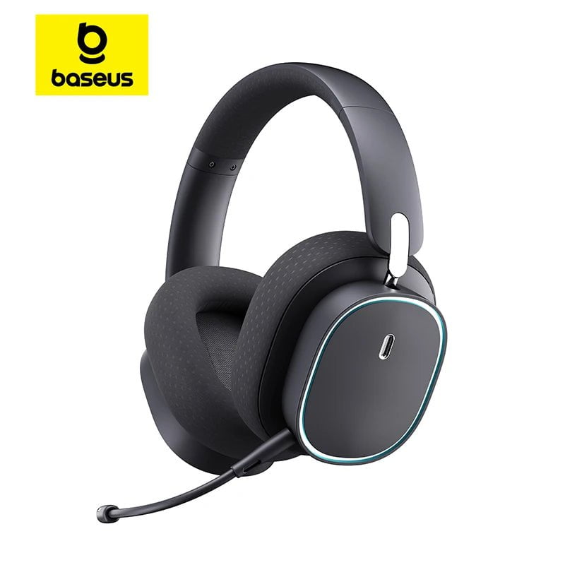 Storazone Black / spain Baseus GH02 Gaming Wireless Headphone with Mic Over-Ear Headphones Bluetooth 5.3 40mm Driver 2.4G/Wireless/Cable RGB Headsets