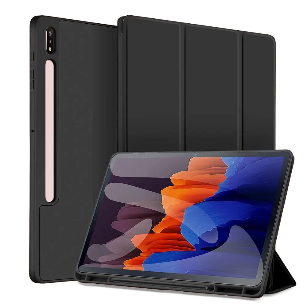 Storazone Black / Tab S9 FE 11 Capa Para Case For Samsung Galaxy Tab S8 S7 S9 11 Inch Funda Galaxy Tab S7 Plus FE S8 S9 FE Plus 12.4 With Pen Tray Smart Cover