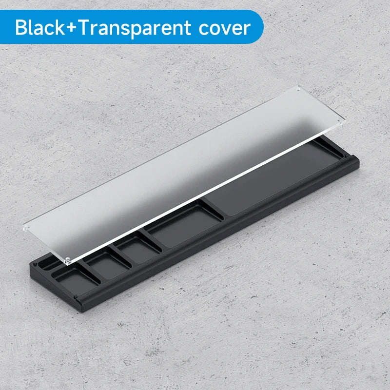 Storazone Black transparent Hagibis Keyboard Wrist Rest Pad Ergonomic Soft Memory Foam Support Desktop Storage Box Easy Typing Pain Relief for Office Home