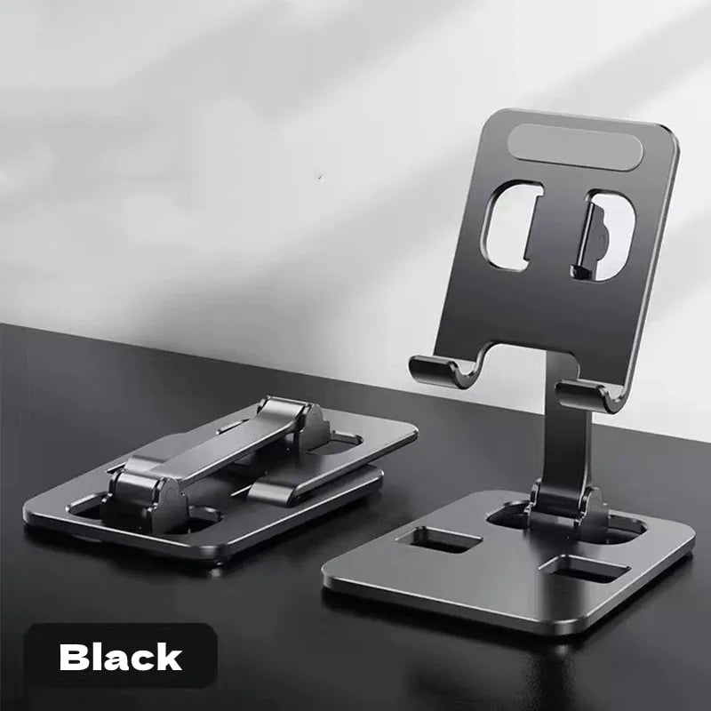 Storazone black Universal Aluminum Alloy Portable Tablet Holder For iPad Air Pro Mini Tablet Stand Mount Adjustable Flexible Mobile Phone Stand