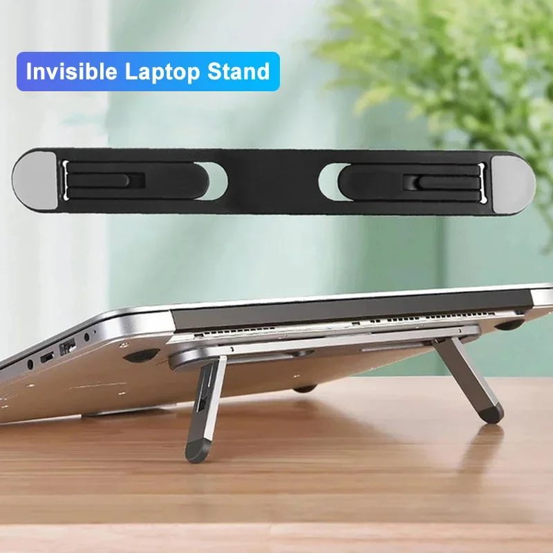 Storazone Black Universal Laptop Riser Stand for Macbook Pro Air 13 15 Lenovo Samsung Notebook Cooling Pad Invisible Laptop Bracket Stands