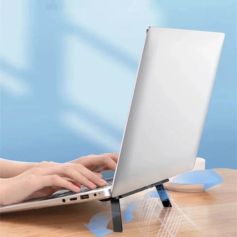 Storazone Black Universal Laptop Riser Stand for Macbook Pro Air 13 15 Lenovo Samsung Notebook Cooling Pad Invisible Laptop Bracket Stands