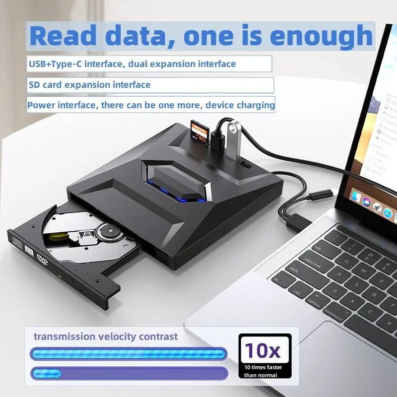 Storazone black USB 3.0Type C External CD DVD RW Optical Drive DVD Burner DVD Writer Super Drive For Laptop Notebook