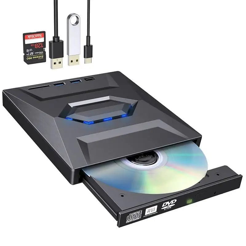 Storazone black USB 3.0Type C External CD DVD RW Optical Drive DVD Burner DVD Writer Super Drive For Laptop Notebook