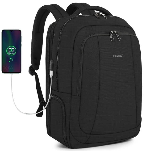 Storazone Black USB Upgrade / China Lifetime Warranty Men's Backpack 14 15.6 17.3inch Laptop Backpack Bag For Men Anti Theft School Backpack Male Travel Bag Mochila