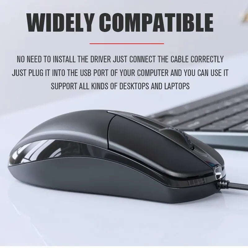 Storazone black USB Wired Computer Mouse Optical Mouse Gamer PC Laptop Notebook Computer Mouse Mice for Office Home Use