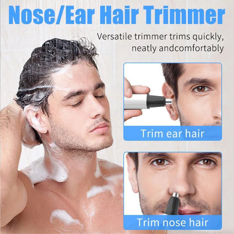 Storazone black Waterproof Nose Hair Trimmer Electric Rechargeable Nose Trimmer Men Shaver Razor Women Epilator Cutter Ear Neck Eyebrow Trimmer