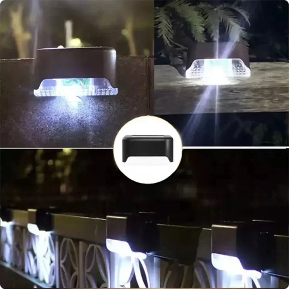 Storazone Black white lights / 24PCS / CHINA Solar Lamp Path Deck Outdoor Stair Light Garden LED Lights Waterproof Balcony Lighting Solar Lamp for Garden Step Patio Fence