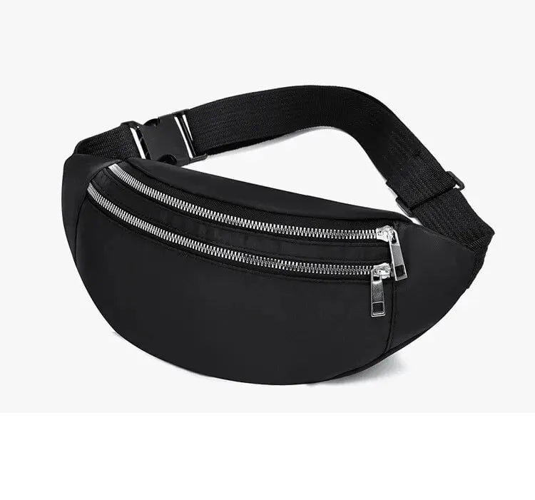 Storazone BLACK Women's Sports Waist Bag Waterproof Mobile Phone Bag Mens Fashionable Large Capacity Diagonal Chest Bag