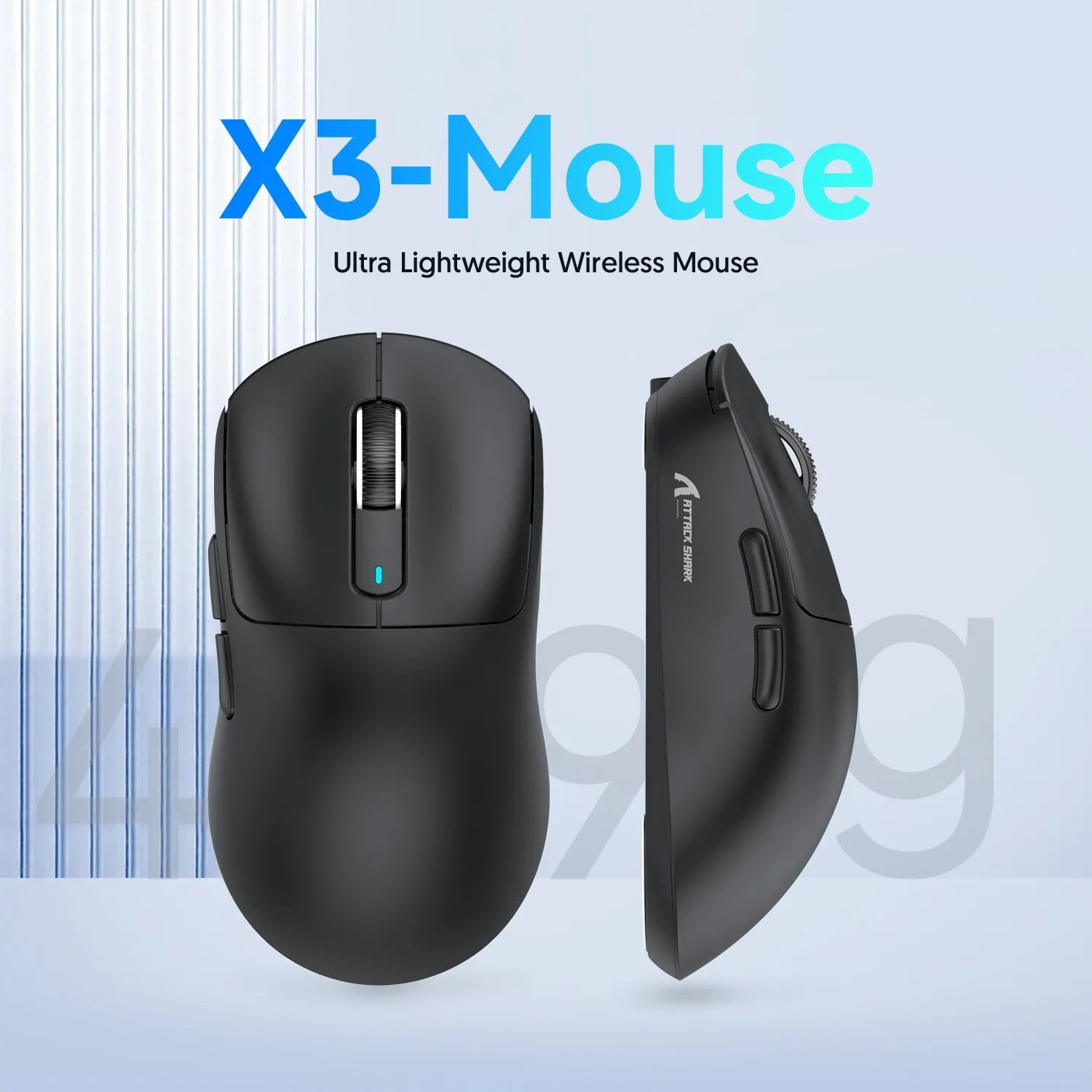 Storazone black X3 Lightweight Wireless Gaming Mouse with 3 Mode 2.4G USB-C Wired Bluetooth 26K DPI PAW3395 Optical Sensor for PC/Laptop/Win/Mac