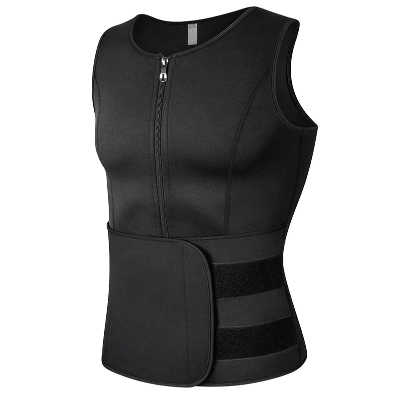 Storazone black / XL / CHINA Neoprene Men's Shapers Sweat Vest for Men Waist Trainer Vest Adjustable Workout Body Shaper with Double Zipper for Sauna Suit