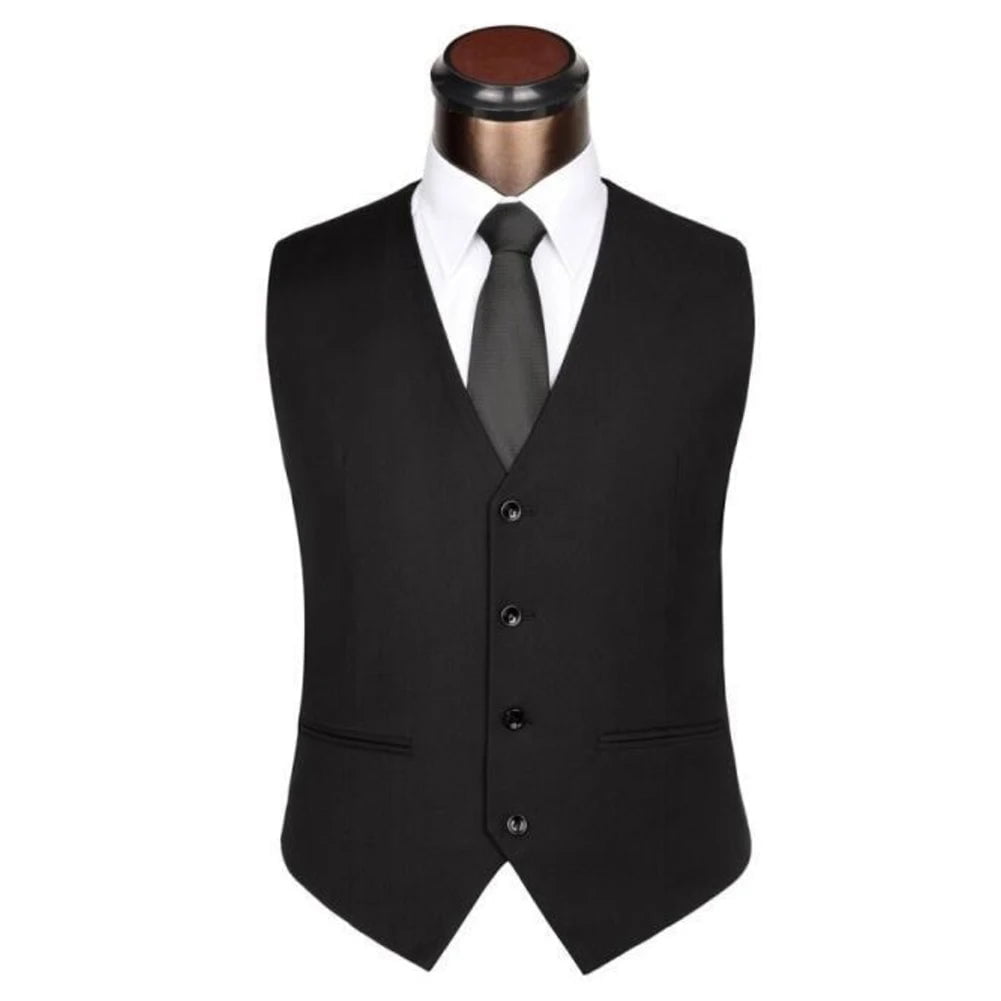Storazone black / XXXL 2022 The New Dress Vests For Men Solid Color Single-breasted Slim-fit Mens Suit Vest Male Waistcoat Gilet Homme Casual Sleeveles