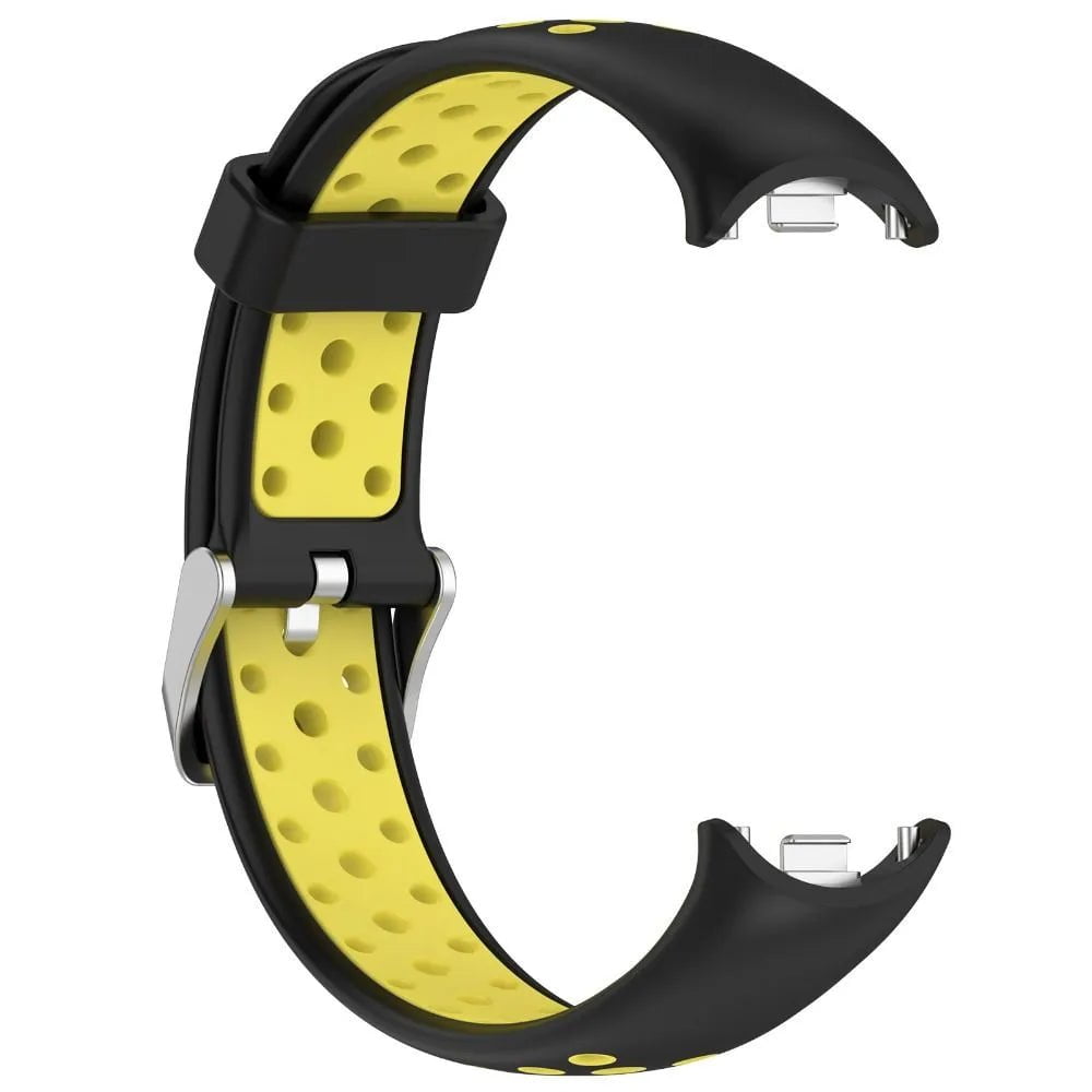 Storazone black-yellow / For Xiaomi Band 8 Soft Silicone Strap for Xiaomi Mi Band 8 Breathable Sport Bracelet Wristband Belt for MiBand 8 Replacement Correa Watchband