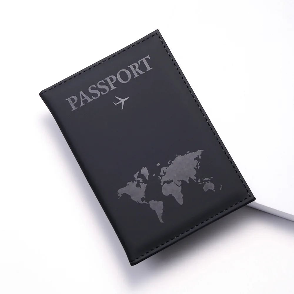 Storazone Black1 Women Men RFID Vintage Business Passport Covers Holder Multi-Function ID Bank Card PU Leather Wallet Case Travel Accessories
