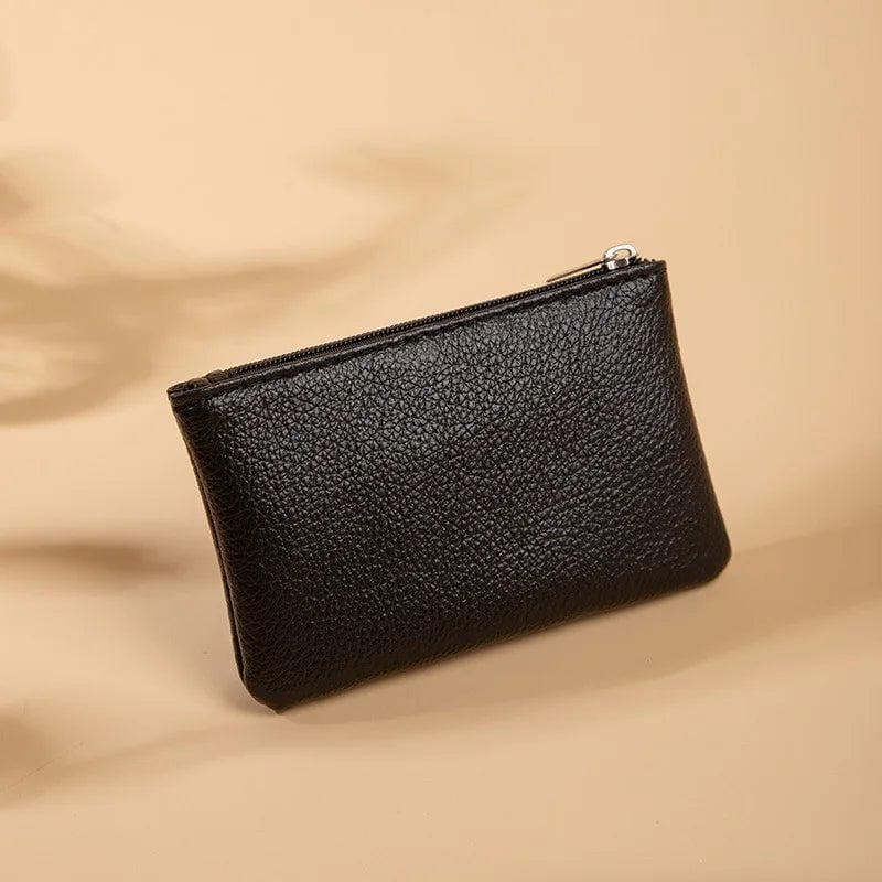 Storazone Black4 Solid Color PU Leather Small Wallet for Women Short Simple Women's Purse with Buttons Ultra Thin Credit Card Bag Coin Purse