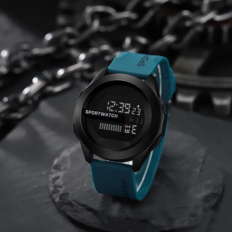 Storazone blackish green POSHI Sport Watch for Man Luxury Digital Wristwatch Stopwatch Luminous with Date Week Original Waterproof Clock free shipping