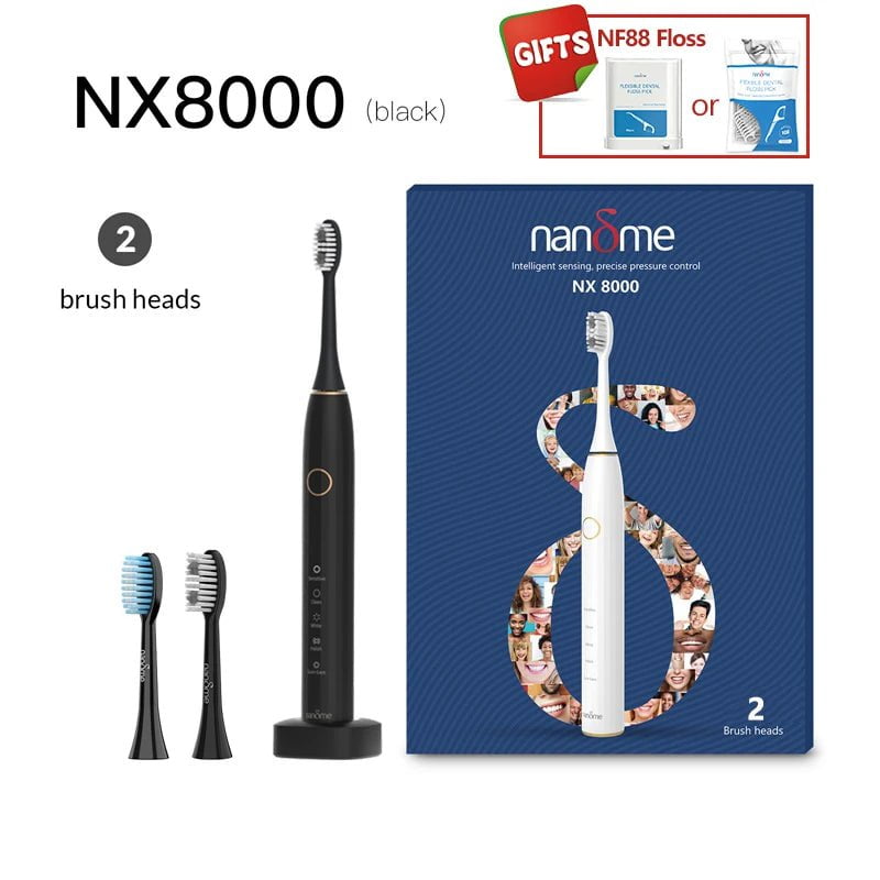 Storazone Blackx2 brush head / spain Nandme NX7000 NX8000 Smart Sonic Electric Toothbrush IPX7 Rechargeable Ultrasound Tooth Brush Ultrasonic Teethbrush