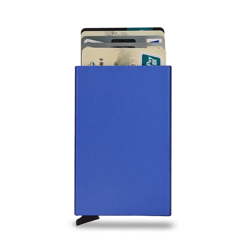 Storazone Blue 1 Top Quality Wallets Men Money Bag Mini Purse Male Vintage Brown Leather Rfid Card Holder Wallet Small Smart Wallet Pocket Walet
