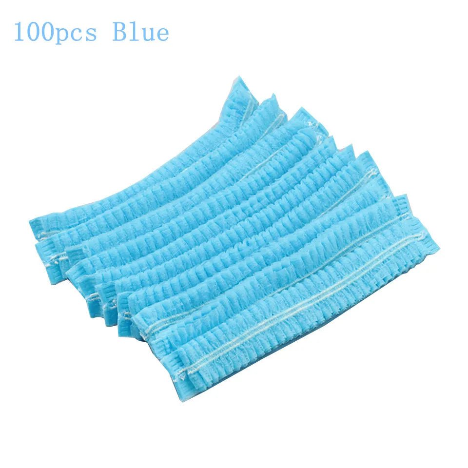 Storazone Blue 100pcs 50/100pcs Disposable Non Woven Fabric Sterile Hat For Grafting Eyelash Makeup Hair Net Caps SPA Hair Salon Bathroom Supplies