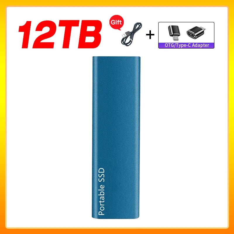 Storazone Blue 12TB Original Portable External Hard Drive1TB 2TB Mobile Solid State Drive USB 3.1  External  hard disk ssd for Notebook Laptop Mac