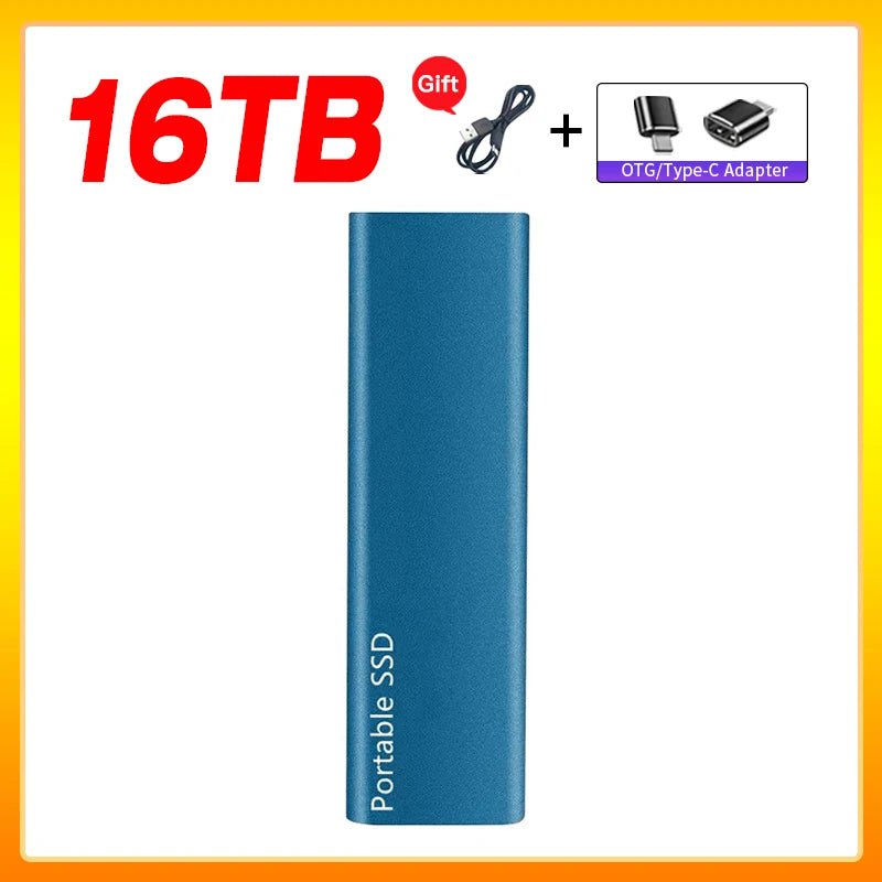 Storazone Blue 16TB Original Portable External Hard Drive1TB 2TB Mobile Solid State Drive USB 3.1  External  hard disk ssd for Notebook Laptop Mac