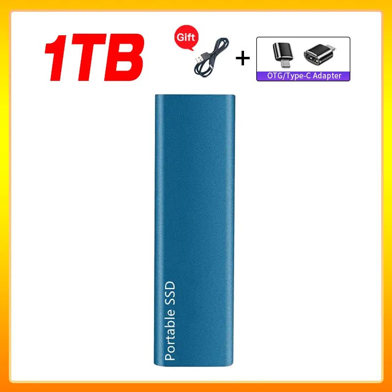 Storazone Blue 1TB Original Portable External Hard Drive1TB 2TB Mobile Solid State Drive USB 3.1  External  hard disk ssd for Notebook Laptop Mac