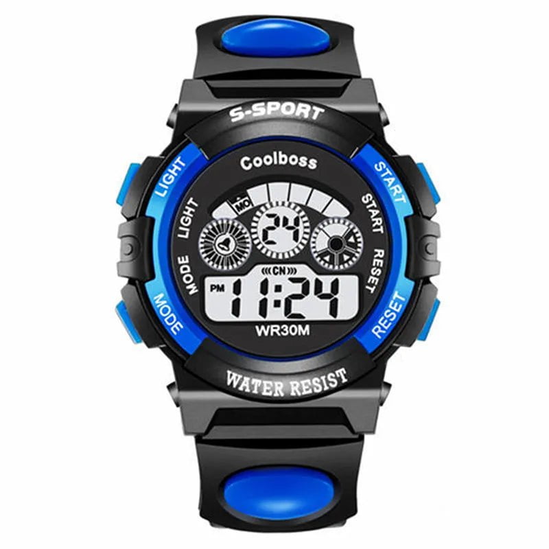 Storazone Blue 2 Electronic Watch For Boys Girls Children Luminous Dial Military Sport Watches for Kids Waterproof Multi-function Digital Watch