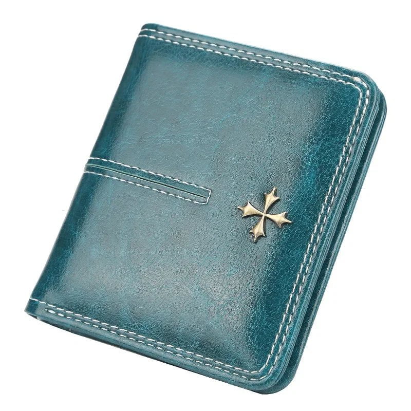 Storazone Blue 2 Women Wallets and Purses PU Leather Money Bag Female Short Hasp Purse Small Coin Card Holders Blue Red Clutch New Women Wallet