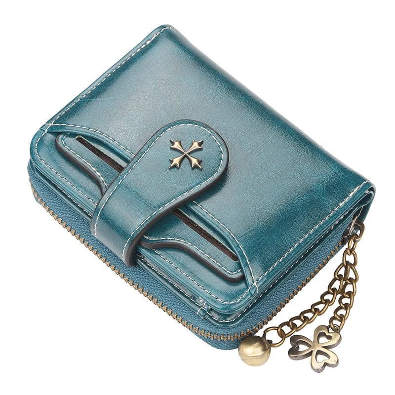 Storazone Blue 2023 New Women Wallets Fashion Short PU Leather Top Quality Card Holder Female Zipper Purse