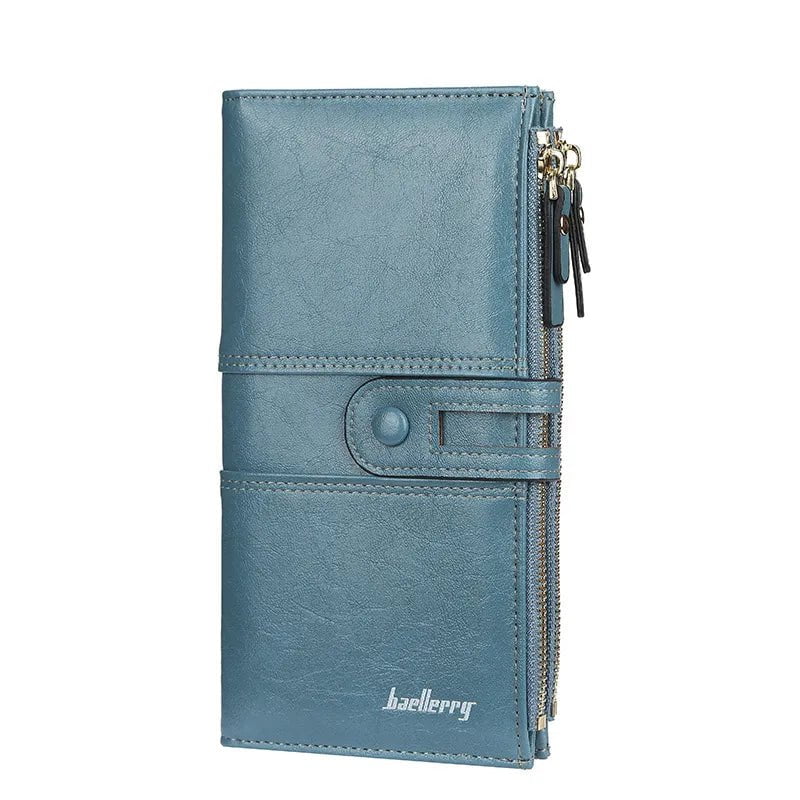 Storazone Blue 2023 Women Wallets Fashion Long PU Leather Top Quality Card Holder Classic Female Purse  Zipper Brand Wallet For Women