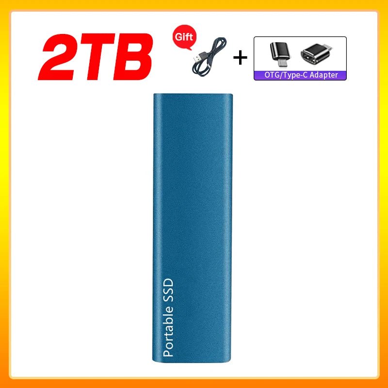 Storazone Blue 2TB Original Portable External Hard Drive1TB 2TB Mobile Solid State Drive USB 3.1  External  hard disk ssd for Notebook Laptop Mac