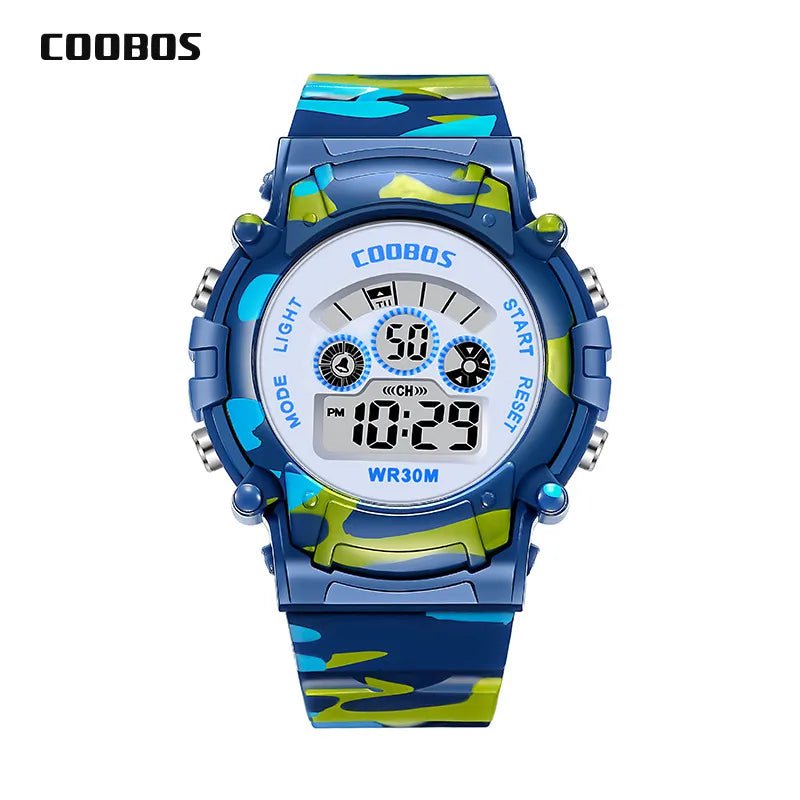 Storazone Blue 4 Electronic Watch For Boys Girls Children Luminous Dial Military Sport Watches for Kids Waterproof Multi-function Digital Watch