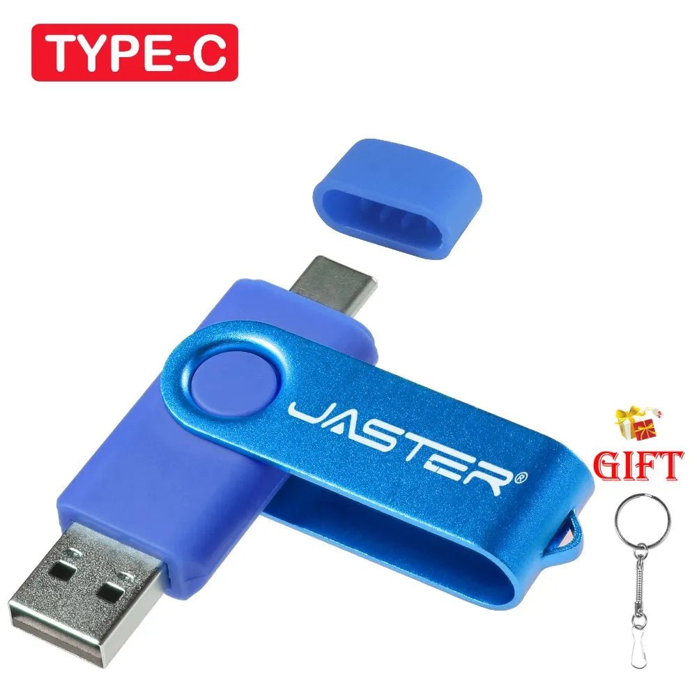 Storazone Blue / 4GB JASTER Red Rotatable USB Flash Drive 128GB Free Custom Logo 2.0TYPE-C USB Stick 64GB 32GB 16GB 8GB Creative Gift Pen Drive 4GB