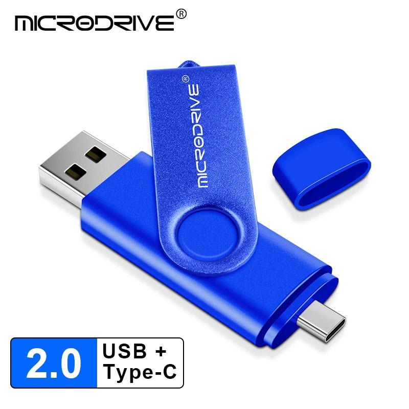 Storazone blue / 4GB Multifunctional OTG 2 IN 1 type-c USB Flash Drive pendrive 128GB cle usb флэш-накопител stick 32/64 GB Pen Drive for phone