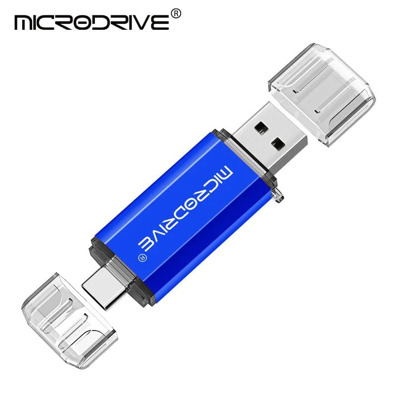 Storazone Blue / 4GB OTG USB Flash Drive Type C Pen Drive 256GB 128GB 64GB 32GB USB Stick 16gb 8GB 4GB Pendrive for Type-C Device