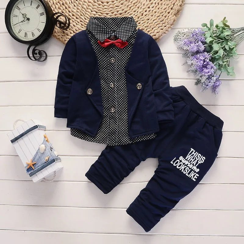 Storazone blue / 4T Toddler boys Clothes Outfits cotton Clothing set 2pcs gentleman Wear Little child For 1 2 3 4 Years size infant suit outerwear