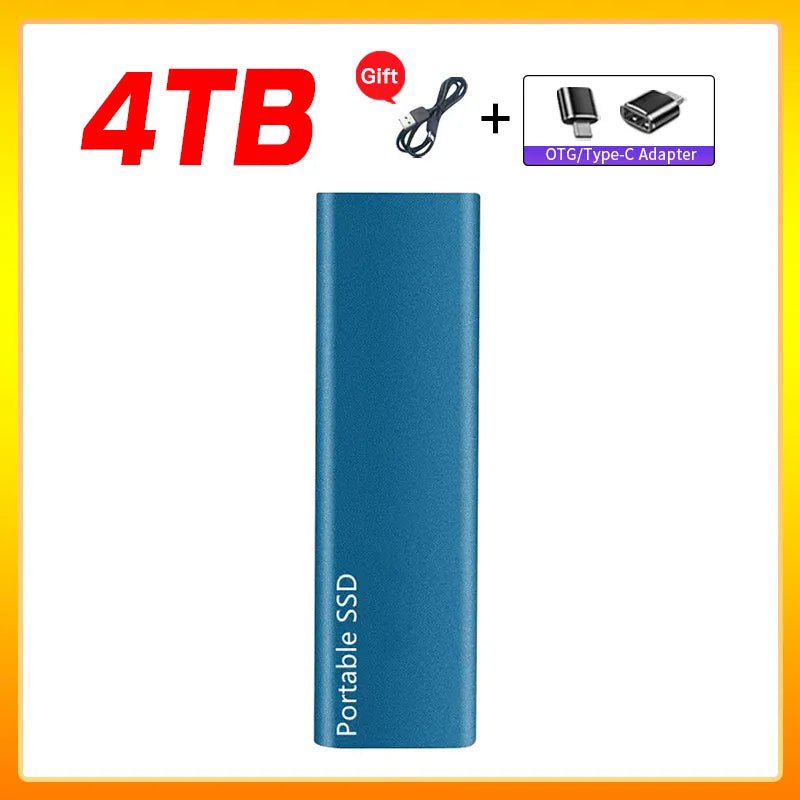 Storazone Blue 4TB Original Portable External Hard Drive1TB 2TB Mobile Solid State Drive USB 3.1  External  hard disk ssd for Notebook Laptop Mac
