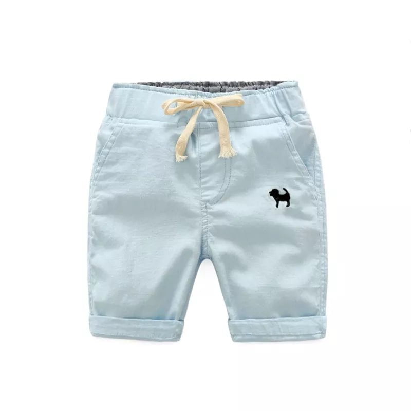 Storazone Blue / 5T 2023 Summer Boys Casual Shorts Children Cotton Elastic Waist Pants Toddler Kids Knee Length Pants Solid Color Baby Boys Clothes