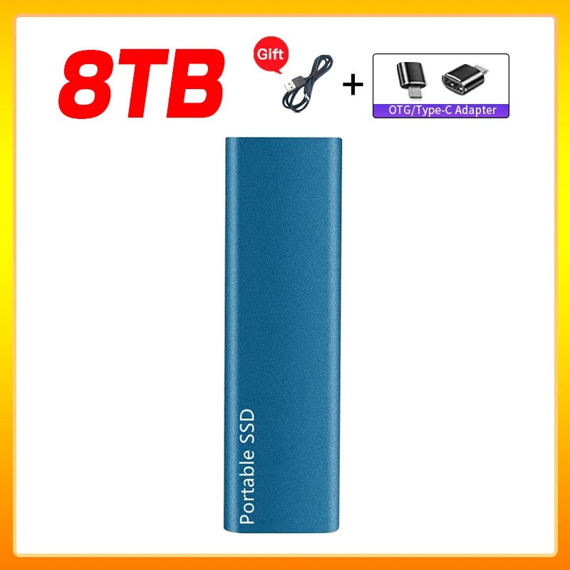 Storazone Blue 8TB Original Portable External Hard Drive1TB 2TB Mobile Solid State Drive USB 3.1  External  hard disk ssd for Notebook Laptop Mac