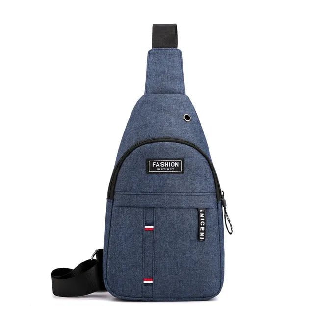 Storazone Blue A Men Fashion Multifunction Shoulder Bag Crossbody Bag On Shoulder Travel Sling Bag Pack Messenger Pack Chest Bag For Male