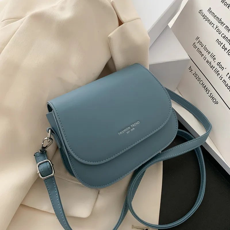 Storazone blue / AS DETAILPAGE Yogodlns Trendy Saddle Shoulder Bag Women PU Leather Crossbody Bag Simple Solid Color Flap Messenger Bag Designer Handbags Pouch