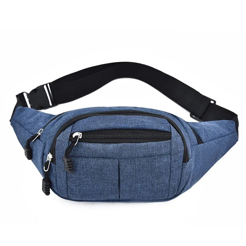 Storazone Blue B Men's Breast Package Waterproof Outdoor Sports Bag Canvas Pouch Korean-style Waist Bag Fanny Pouch Crossbody Male Banana Bag
