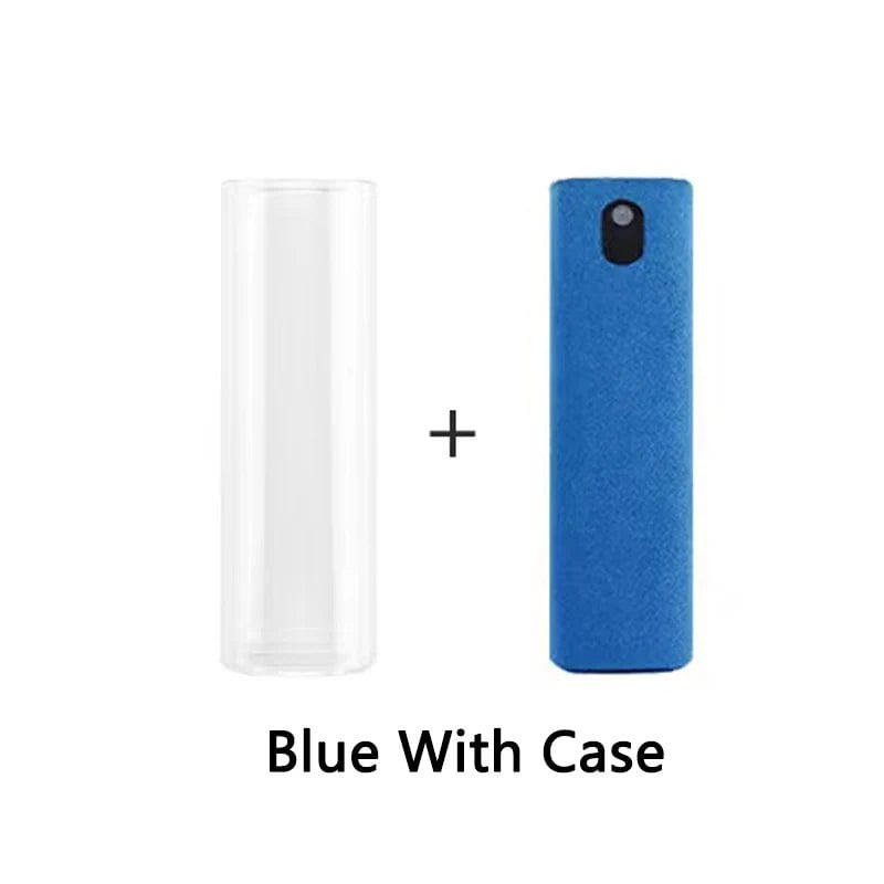 Storazone Blue-Case-No Liquid 2 in 1 Screen Cleaner Spray for Mobile Phone PC Tablet Ipad Screen Dust Remover Microfiber Wiper Cloth Polish Cleaning Tools