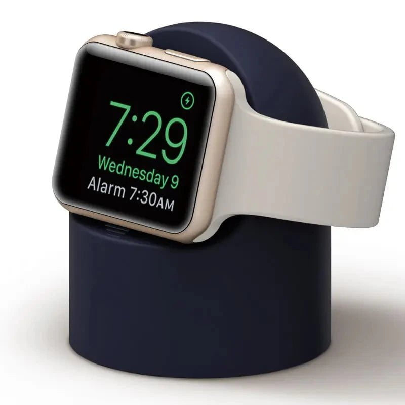Storazone Blue / CHINA Charger Stand For Apple Watch Series Ultra/8/SE2/7/6/SE/4/3 49mm/45mm/44mm/42mm/41mm/40mm/38mm Durable Silicone Nightstand Mode