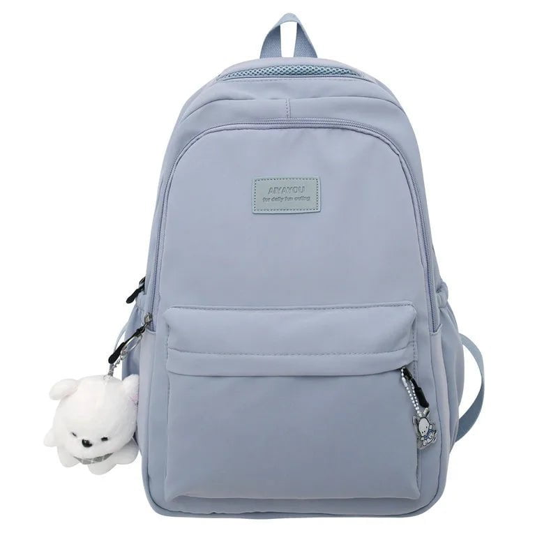 Storazone blue / L32cmW20cmH45cm New Female Fashion Lady High Capacity Waterproof College Backpack Trendy Women Laptop School Bags Cute Girl Travel Book Bag Cool