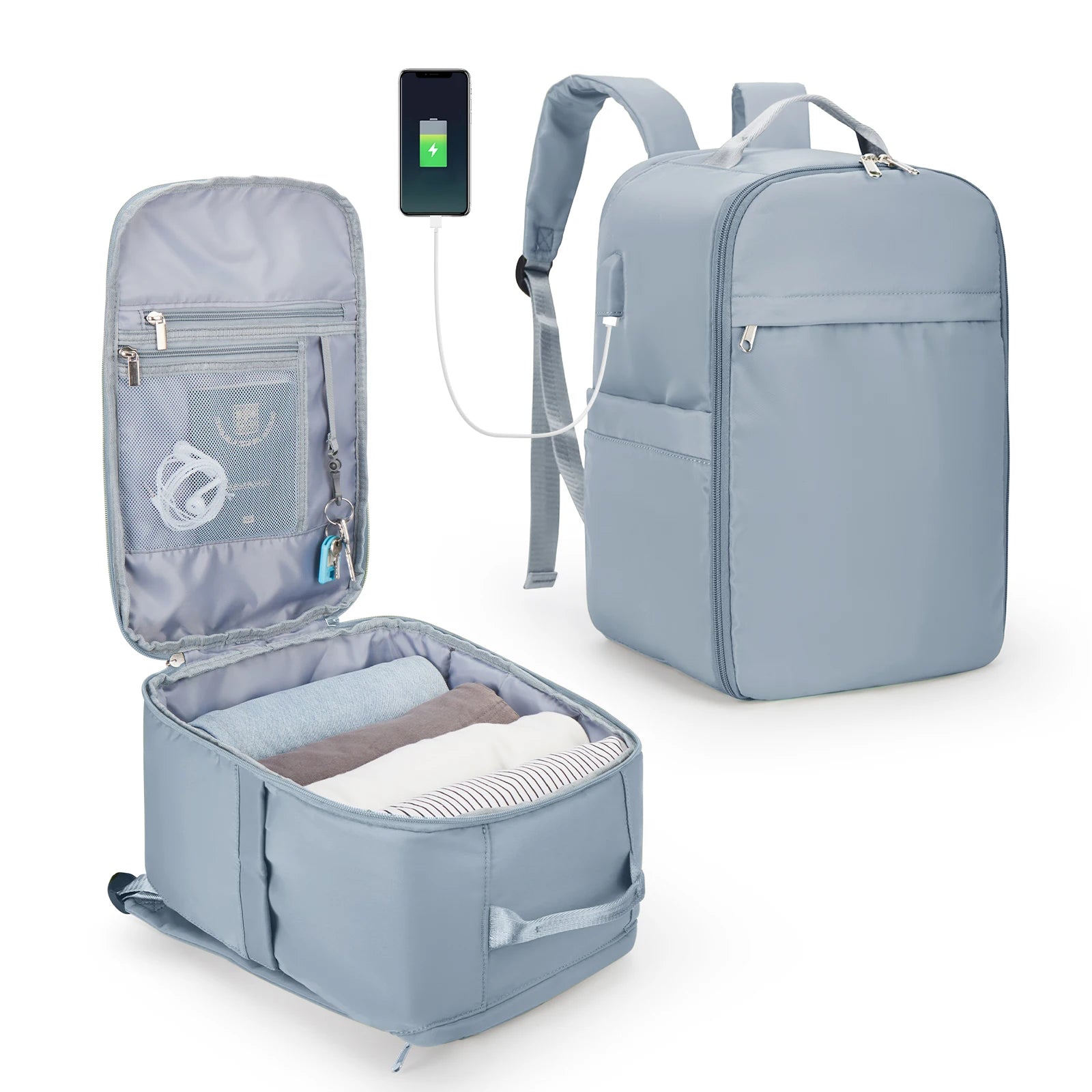 Storazone Blue / Large Ryanair Backpack 40x20x25 Cabin Bag, Hand Luggage Travel Backpack for Easyjet Cabin Bag 45x36x20, Laptop Backpack for Women/Men