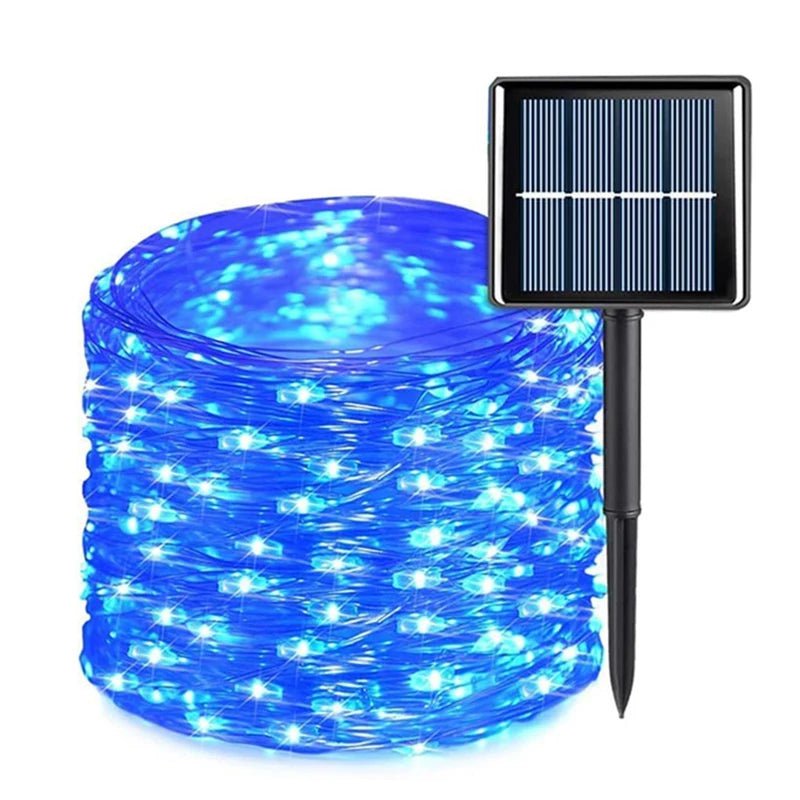 Storazone blue light / 32M 300LED 5M/12M/22M/32M Solar Light Outdoor Garden Fairy String Light Led Twinkle Waterproof Lamp for Christmas Patio Tree Party